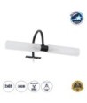 GLOBOSTAR® FLORA 60412 Μοντέρνο Φωτιστικό Τοίχου - Απλίκα Καθρέπτη Μπάνιου με Ντουί 2 x G9 AC 220-240V IP44 - Μαύρο Ματ & Λευκό - Μ31 x Π13 x Υ12cm